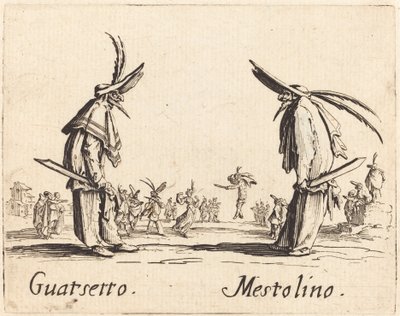Guatsetto ja Mestolino, n. 1622. tekijältä Jacques Callot