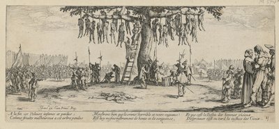 Ripustus, sarjan ”Sodan harmaat” sivu 11 tekijältä Jacques Callot