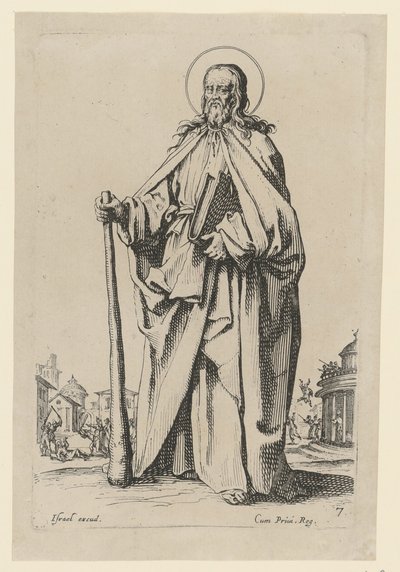 Pyhä Jaakob Nuorempi, sarjan ”Jeesus, kaksitoista apostolia ja Maria” sivu 9 tekijältä Jacques Callot