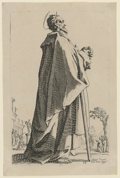 Pyhä Matteus, sarjan ”Jeesus, kaksitoista apostolia ja Maria” sivu 15 tekijältä Jacques Callot