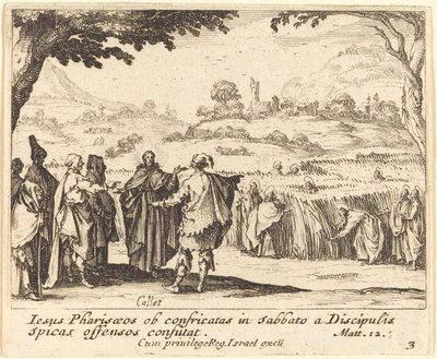 Jeesus fariseusten kanssa, 1635. tekijältä Jacques Callot