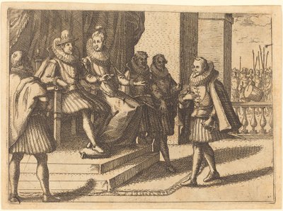 Kuningas ja kuningatar neuvottelemassa turkkilaisista, 1612. tekijältä Jacques Callot