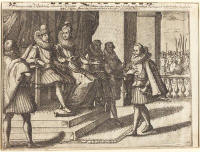 Kuningas ja kuningatar neuvottelemassa turkkilaisista [recto] tekijältä Jacques Callot