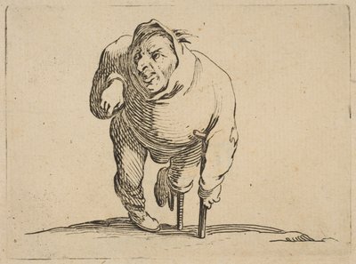 Raju kainalosauvalla ja puisella..., 1616-22. tekijältä Jacques Callot