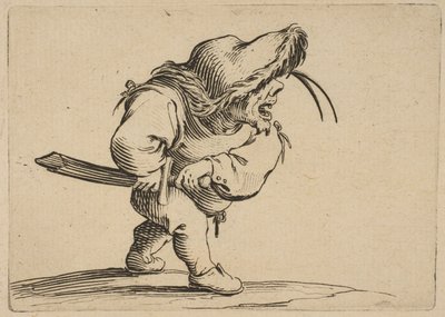 LHomme SApprêtant a Tirer poika Saber Man Preparing Draw his miekka, Varie Fig..., 1616-22. tekijältä Jacques Callot
