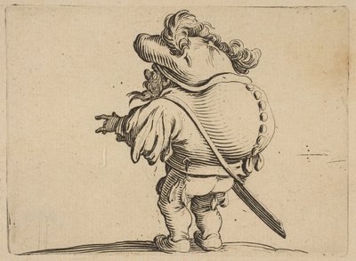 Mies, jolla on suuri selkä, koristeltu..., 1616-22. tekijältä Jacques Callot