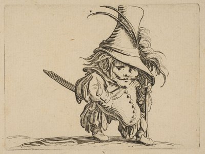 Mies roikkuvalla vatsalla ja..., 1616-22. tekijältä Jacques Callot