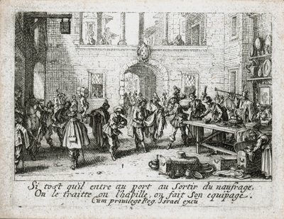 Tuhlaajapojan elämä... (kaiverrus) tekijältä Jacques Callot