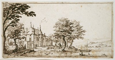 La Vieille Malgrange (kynä ja ruskea muste paperille) tekijältä Jacques Callot
