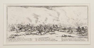 Taistelu, levy 3 sarjasta The Great Miseries of War tekijältä Jacques Callot