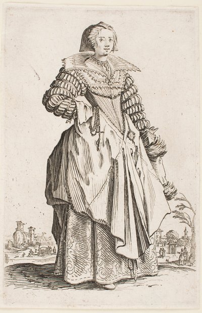 Lady in a Wide Collar, sarjasta "The Nobility of Lorraine" tekijältä Jacques Callot