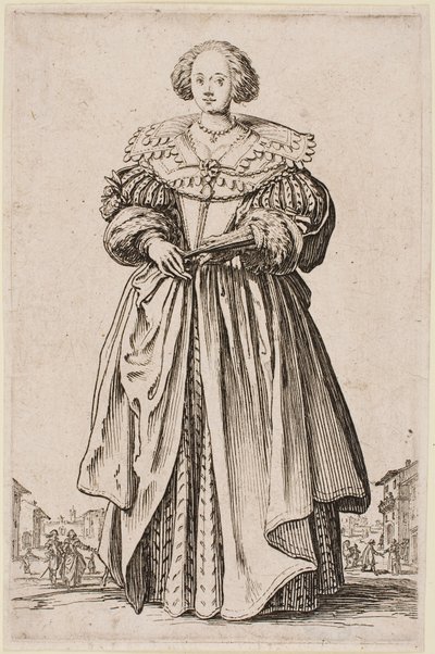 Lady with a Fan, sarjasta "The Nobility of Lorraine" tekijältä Jacques Callot