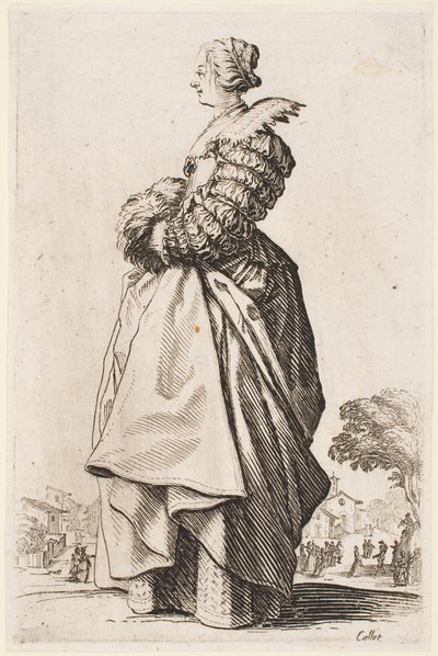 Lady with a Muff sarjasta "The Nobility of Lorraine" tekijältä Jacques Callot