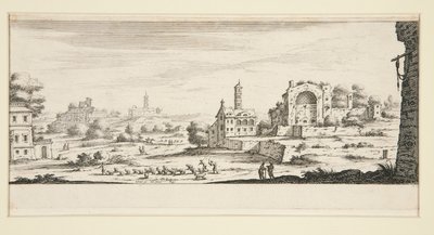 Maisema suurilla rakennuksilla tekijältä Jacques Callot
