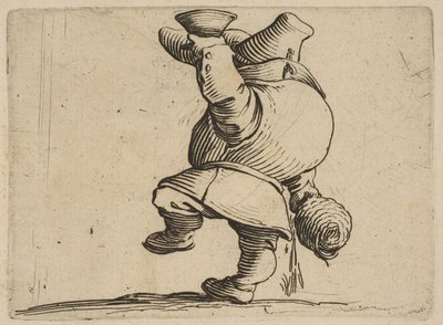 Le Buveur Vu de Dos Juomari takaa nähtynä, Varie Figure Gobbista, suite appe..., 1616-22. tekijältä Jacques Callot