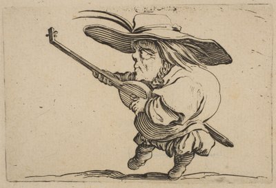 Luuttusoitin, Varie Figure Gobbi, sarja nimeltään Les B..., 1616-22. tekijältä Jacques Callot