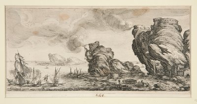 Le combat naval (Naval Battle), Giovanni de Medicin maisemista tekijältä Jacques Callot