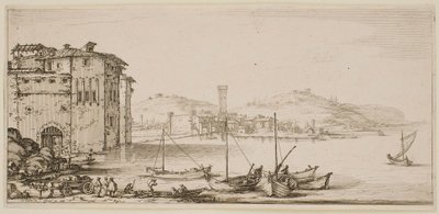 Kauppatavaroiden lastaus, sarjasta "Firenzen maisemat" tekijältä Jacques Callot