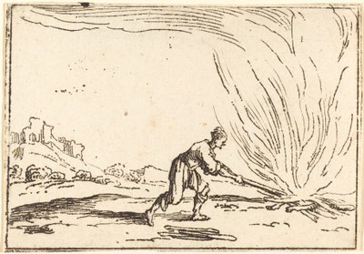 Mies osallistuu tulipaloon tekijältä Jacques Callot