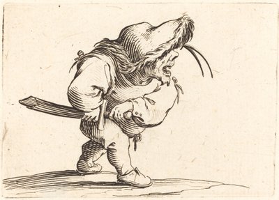 Mies valmistautuu vetämään miekkansa, c. 1622. tekijältä Jacques Callot