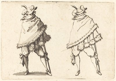 aHome embolicat en el seu mantell finlandès tekijältä Jacques Callot