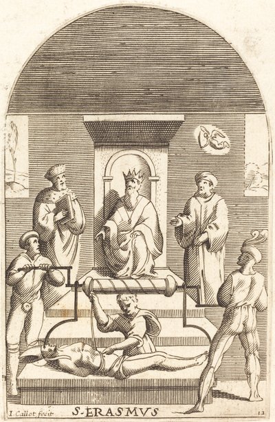 Pyhän Erasmuksen marttyyrikuolema, 16081611. tekijältä Jacques Callot
