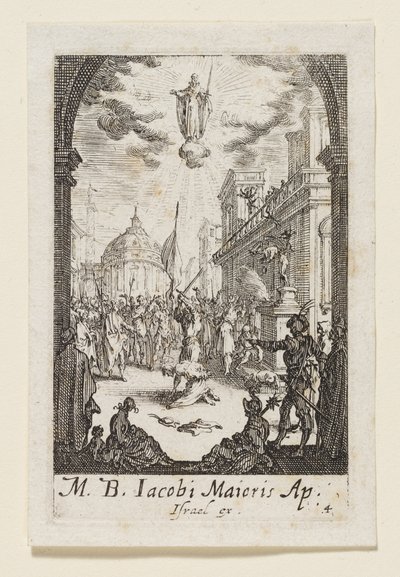 Pyhän Jaakob vanhemman marttyyrikuolema (M. B. Jacobi Maioris) tekijältä Jacques Callot
