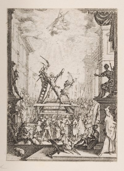 Pyhän Andreaksen marttyyrikuolema, nro. 5 Apostolien marttyyrikuolemasta tekijältä Jacques Callot