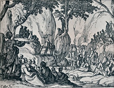 Nro III. -St. John Preaching, 1635, 1924 tekijältä Jacques Callot