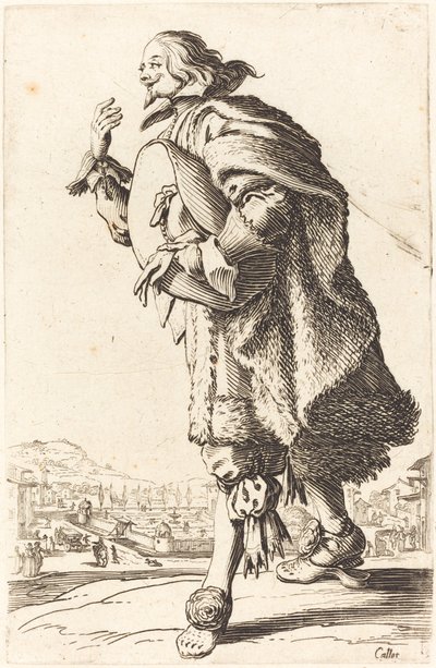 Jalo mies huopahattu, kumartuminen, c. 16201623. tekijältä Jacques Callot