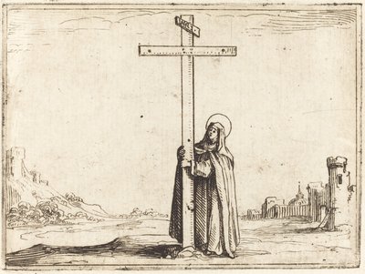 Nunna halaamassa Pyhää Ristiä, 1628. tekijältä Jacques Callot