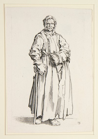 Yksisilmäinen nainen, The Beggarsista (La borgnesse) tekijältä Jacques Callot