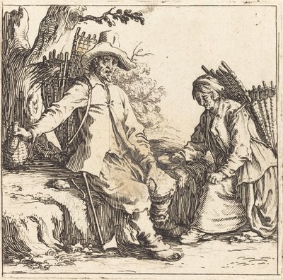 Talonpoikapariskunta levossa tekijältä Jacques Callot