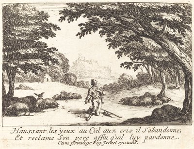 Jumalallista apua rukoilemassa tekijältä Jacques Callot