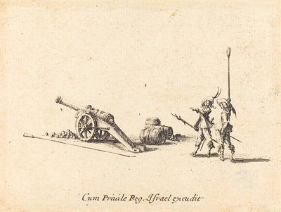Valmistaudutaan ampumaan tykkiä, 16341635. tekijältä Jacques Callot