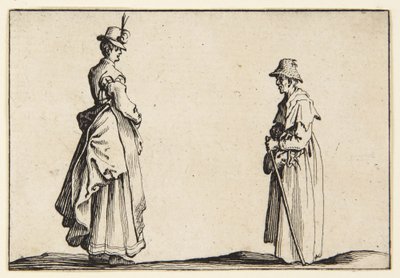 Kahden naisen profiilit tekijältä Jacques Callot
