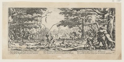 Talonpoikien kosto, lehti 17 sarjasta "Sodan kauhut" tekijältä Jacques Callot