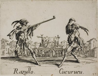 Razullo - Cucurucu, levy 19 alkaen Balli di Sfessania tekijältä Jacques Callot
