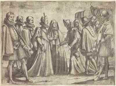 Vastaanotto Mantovassa [oikealla] tekijältä Jacques Callot