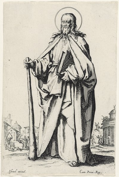 Pyhä Jaakob Vähemmän elokuvasta Les Grands Apôtres (Suuret apostolit), 1631 tekijältä Jacques Callot