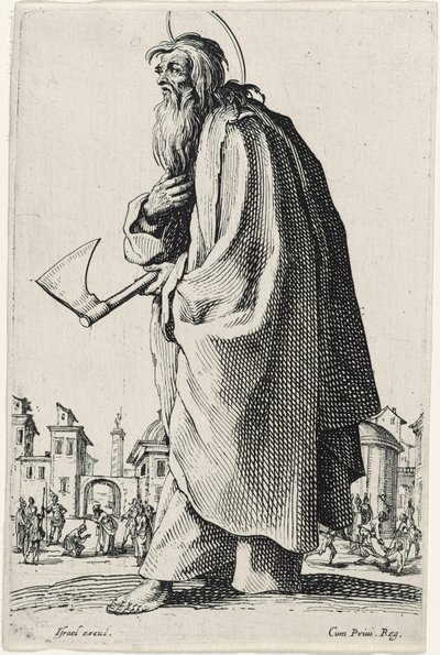 Saint Thaddeus tai Pyhä Juudas Les Grands Apôtresista (Suurista apostoleista), 1631 tekijältä Jacques Callot