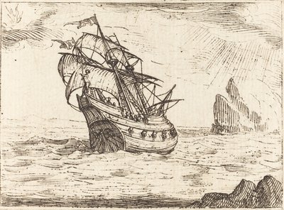 Laiva navigoi lähellä kiviä tekijältä Jacques Callot