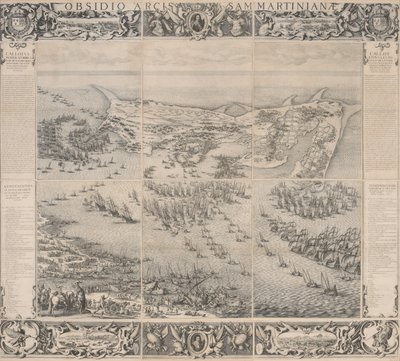 Saint Martinin linnoituksen piiritys Isle de Ré -saarella tekijältä Jacques Callot