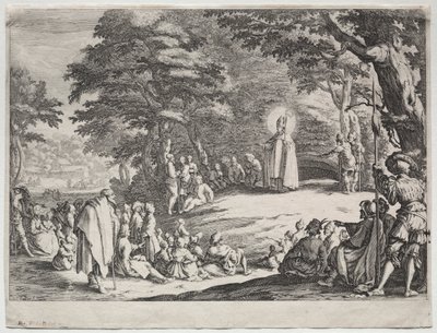 St. Amo saarnaamassa metsässä tekijältä Jacques Callot