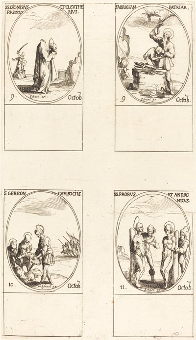 St. Dionysius, Rusticus & Eleutherius, St. Abraham, St. Gereon & Companions, Sts. varten. tekijältä Jacques Callot
