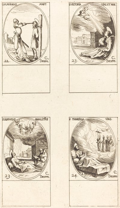St. Flavian, St. Victoria, St. Servulus, St. Tharsilla tekijältä Jacques Callot