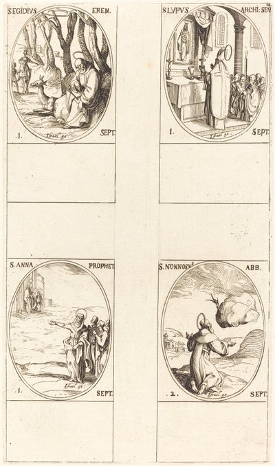 St. Giles; St. Lupus; Pyhä Anna; St. Nonnosus tekijältä Jacques Callot