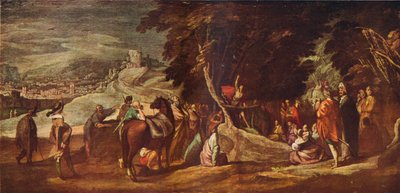 Pyhä Johannes saarnaa erämaassa, n. 1620-1635, 1924 tekijältä Jacques Callot