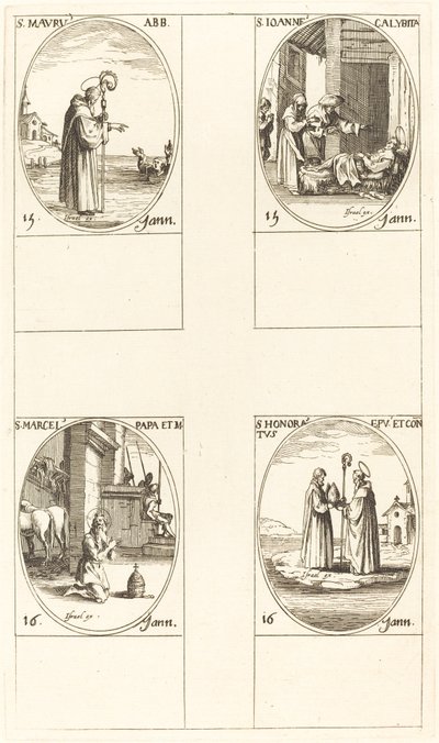 St. Nummi; St. John Calybite; St. Marcellus; St. Kunnia tekijältä Jacques Callot