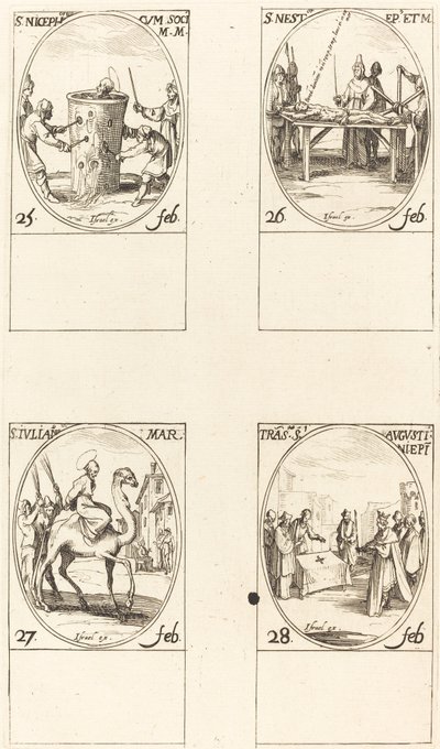 St. Nicephorus; St. Nestor; St. Julian; Pyhän Augustinuksen käännös tekijältä Jacques Callot